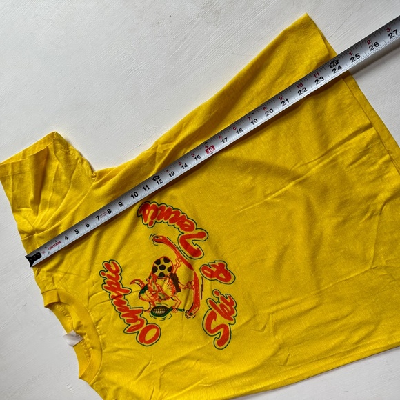 Vintage Yellow Olympic Ski & Tennis Viking Graphic Tee - Picture 2 of 4